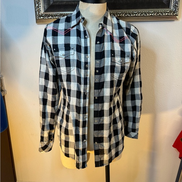 Wrangler Rock47 button-down, long sleeve embroidered back & front multicolor Med - Picture 2 of 7